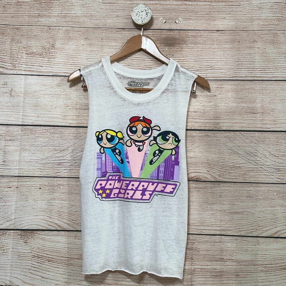 Powerpuff Girls Sleeveless Small White T-Shirt